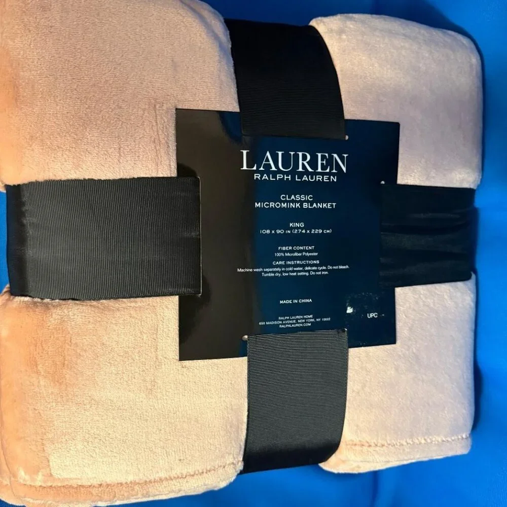 BRAND NEW LAUREN RALPH LAUREN MICROMINK LUXURIOUSLY SOFT KING 108" X 90" BLANKET - Picture 7 of 10